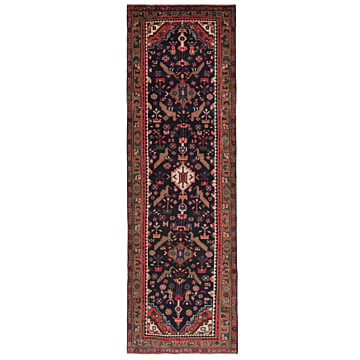 Hamedan Persian Rug Night Blue 318 x 100 cm