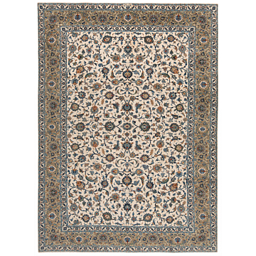 Kashan Hashemi Persian Rug Beige-Cream 375 x 265 cm