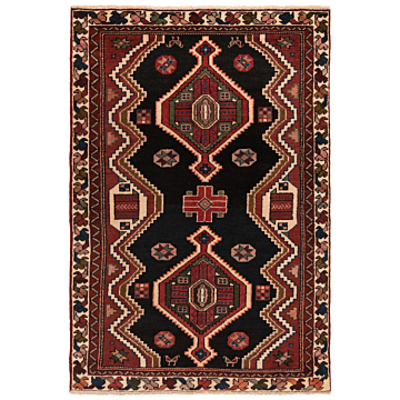 Hamedan Persian Rug Black 142 x 98 cm