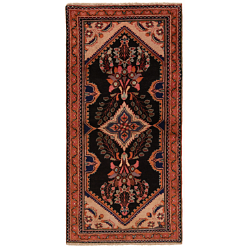 Hamedan Persian Rug Black 177 x 86 cm