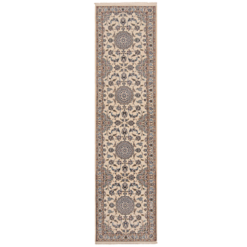 Nain 9La Persian Rug Beige-Cream 404 x 105 cm