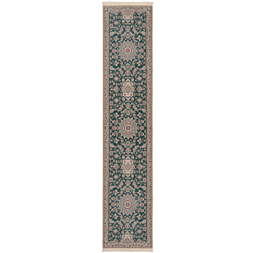 Nain 9La Persian Rug Green 425 x 90 cm