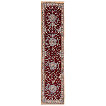 Nain 9La Persian Rug Red 407 x 91 cm