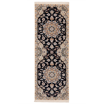 Nain 9La Persian Rug Night Blue 197 x 70 cm