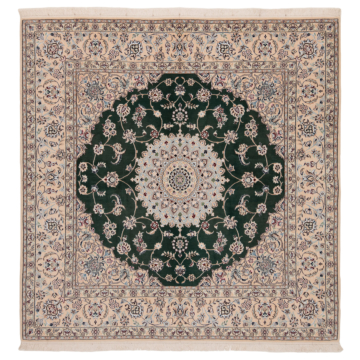 Nain 9La Persian Rug Green 207 x 205 cm