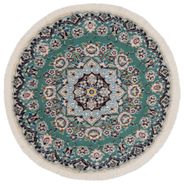 Nain 9La Persian Rug Green 80 x 80 cm