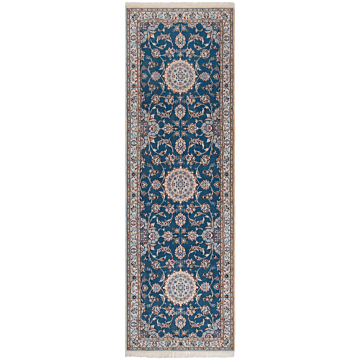 Nain 9La Persian Rug Blue 309 x 103 cm