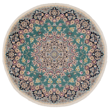 Nain 9La Persian Rug Turquoise 142 x 142 cm