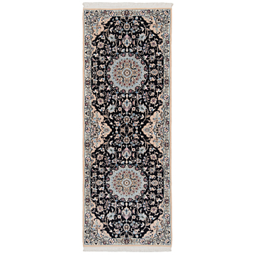 Nain 9La Persian Rug Night Blue 205 x 77 cm