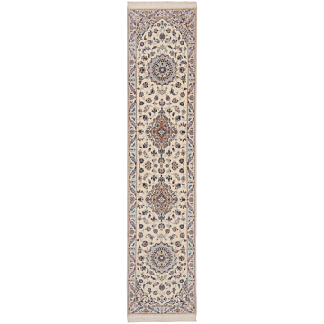 Nain 9La Persian Rug Beige-Cream 417 x 93 cm