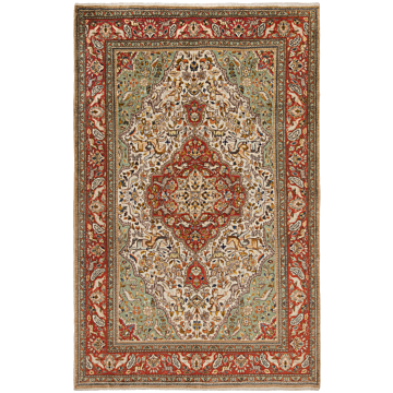 Tabriz Tabatabai Persian Rug Beige-Cream 298 x 189 cm