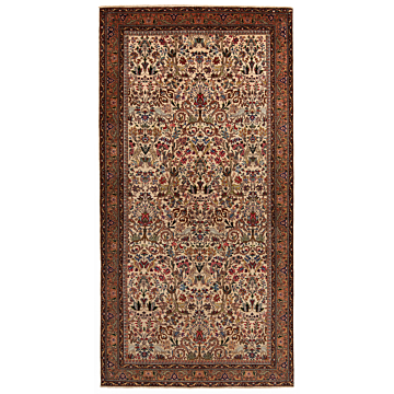 Tabriz 40Raj Persian Rug Beige-Cream 318 x 157 cm