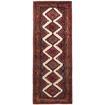 Hamedan Tajabad Persian Rug Beige-Cream 207 x 78 cm