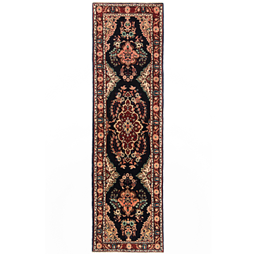 Hamedan Persian Rug Night Blue 294 x 86 cm