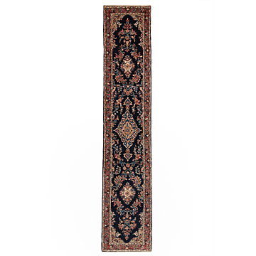 Hamedan Persian Rug Night Blue 415 x 80 cm