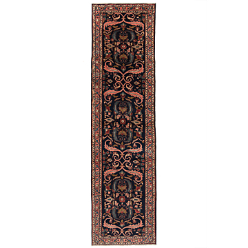 Hamedan Mehraban Persian Rug Night Blue 301 x 81 cm