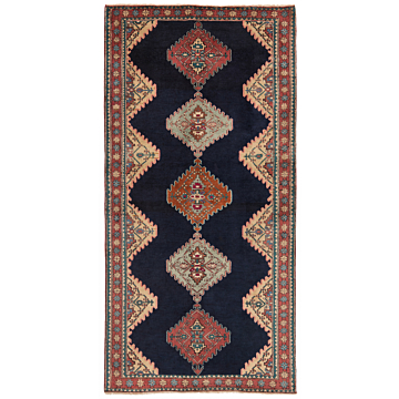 Hamedan Persian Rug Night Blue 267 x 135 cm