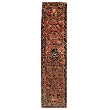Hamedan Persian Rug Orange 296 x 80 cm