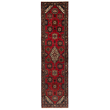 Hamedan Persian Rug Red 324 x 84 cm