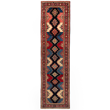 Hamedan Persian Rug Night Blue 303 x 85 cm