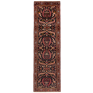 Hamedan Persian Rug Night Blue 279 x 83 cm