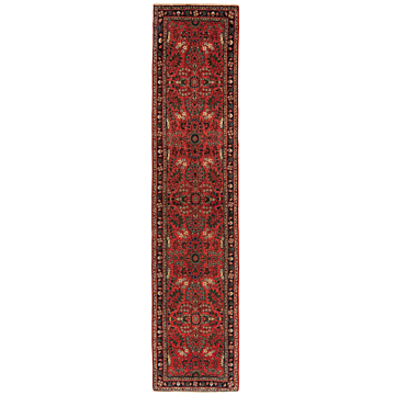 Hamedan Darjazin Persian Rug Red 351 x 80 cm
