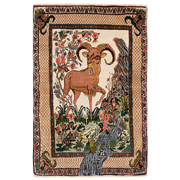 Bakhtiar Persian Rug Beige-Cream 113 x 77 cm