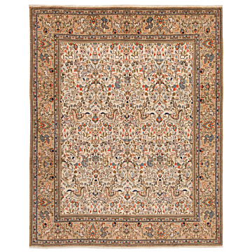 Tabriz Tabatabai Persian Rug Beige-Cream 304 x 245 cm