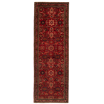 Hamedan Persian Rug Red 301 x 106 cm