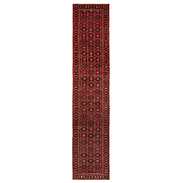 Hamedan Hosseinabad Persian Rug Red 342 x 72 cm