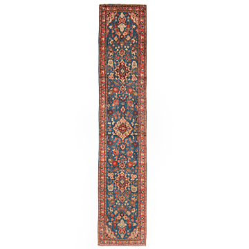 Hamedan Mehraban Persian Rug Blue 397 x 79 cm