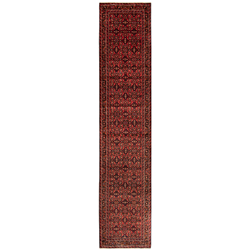 Hamedan Hosseinabad Persian Rug Red 405 x 87 cm