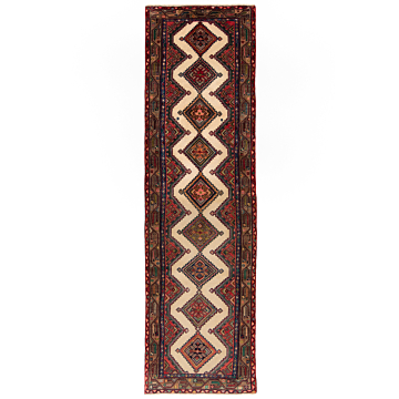 Hamedan Tajabad Persian Rug Beige-Cream 295 x 72 cm