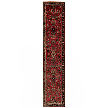 Hamedan Persian Rug Red 419 x 86 cm