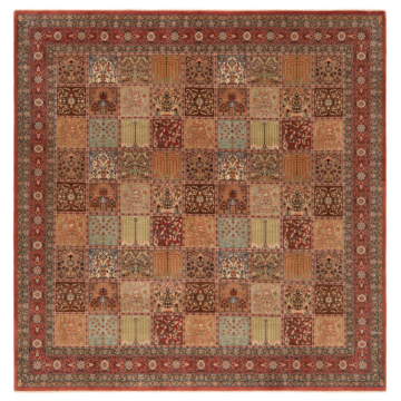 Qom Persian Rug Orange 253 x 250 cm