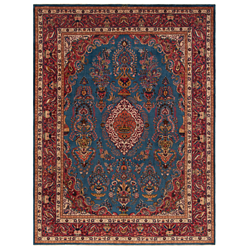 Mashhad Iravani Persian Rug Blue 393 x 299 cm