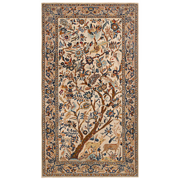 Kashan Persian Rug Beige-Cream 262 x 147 cm