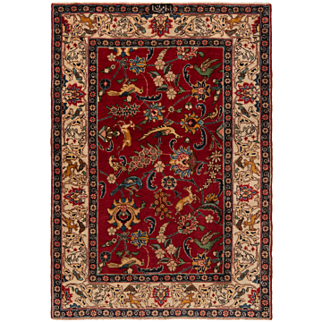 Tabriz Badamchian Persian Rug  Red 143 x 98 cm