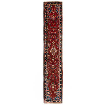 Hamedan Persian Rug Red 413 x 82 cm