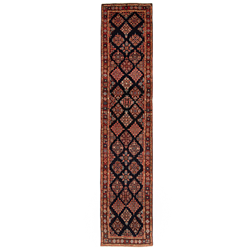 Hamedan Persian Rug Night Blue 414 x 86 cm