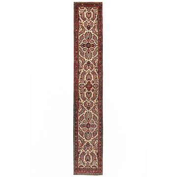 Hamedan Persian Rug Beige-Cream 413 x 72 cm