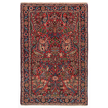 Hamedan Persian Rug Red 115 x 77 cm