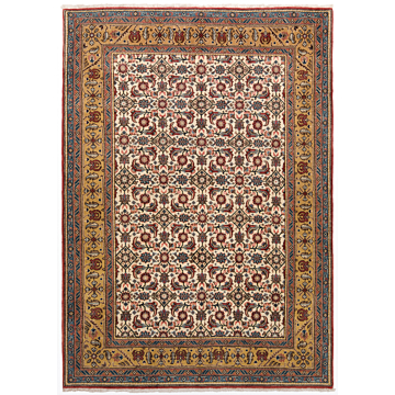 Tabriz with Silk Persian Rug Beige-Cream 152 x 108 cm