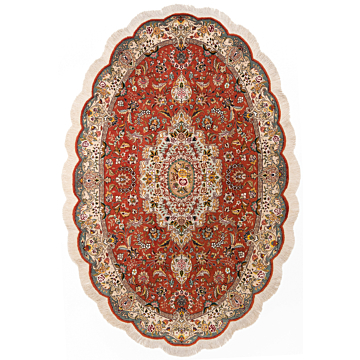 Tabriz 50 Raj Persian Rug Orange 198 x 127 cm