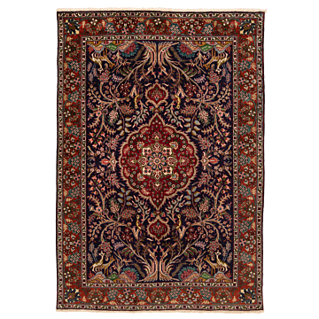 Tabriz 40Raj Persian Rug Night Blue 140 x 95 cm