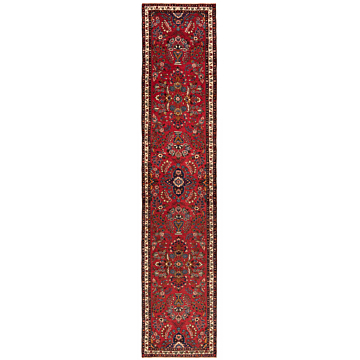 Hamedan Mehraban Persian Rug Red 380 x 81 cm
