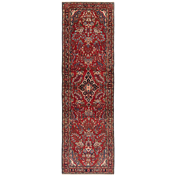 Hamedan Persian Rug Red 275 x 83 cm