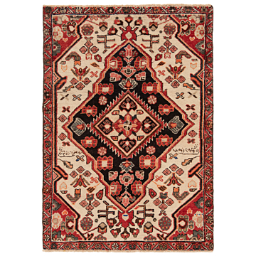 Hamedan Persian Rug Beige-Cream 116 x 82 cm