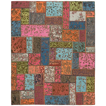 Patchwork Relief Rug Multicolor 250 x 205 cm