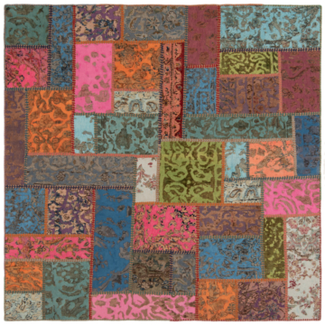 Patchwork Relief Rug Multicolor 200 x 200 cm